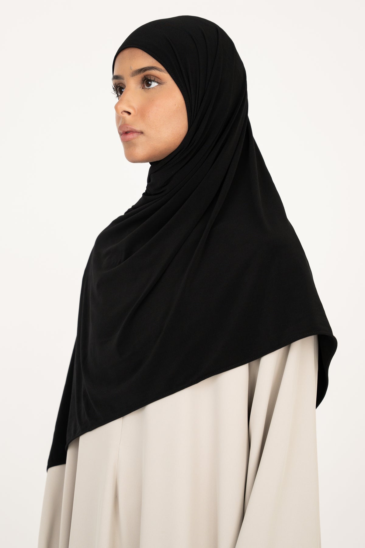Premium Jersey Hijab - Essential Black